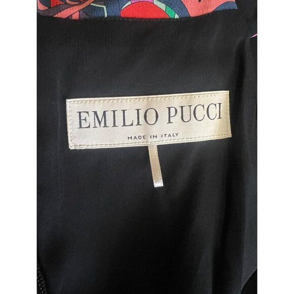 EMILIO PUCCI Black Smeraldo Floral Print Jewel Neckline Maxi Evening Gow… - Picture 10 of 14